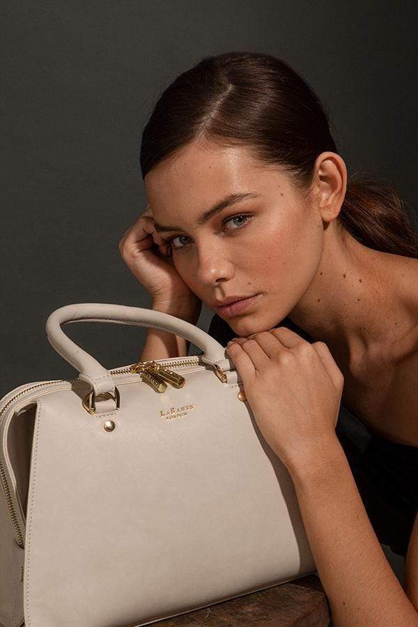 La Bante Magnolia Grey Vegan Small Bowling Bag