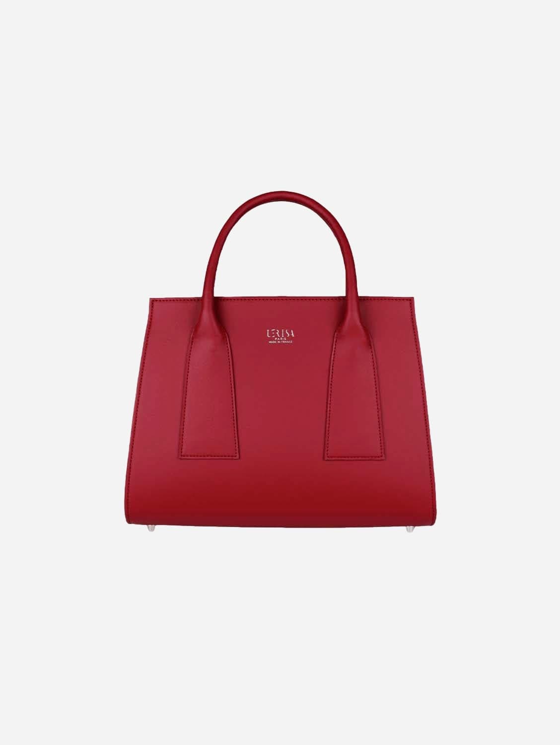 Lerisa The L Vegan Grape Leather Tote Bag | Red