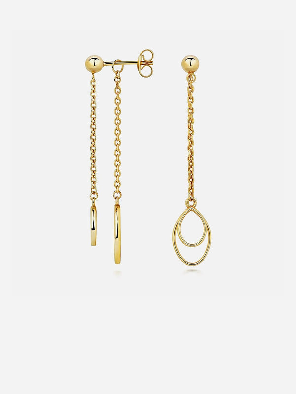 Little by Little Apple Pip Chain Earrings, Gold