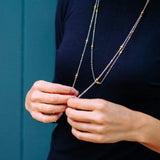 Immaculate Vegan - Little by Little Mustard Long Chain Necklace