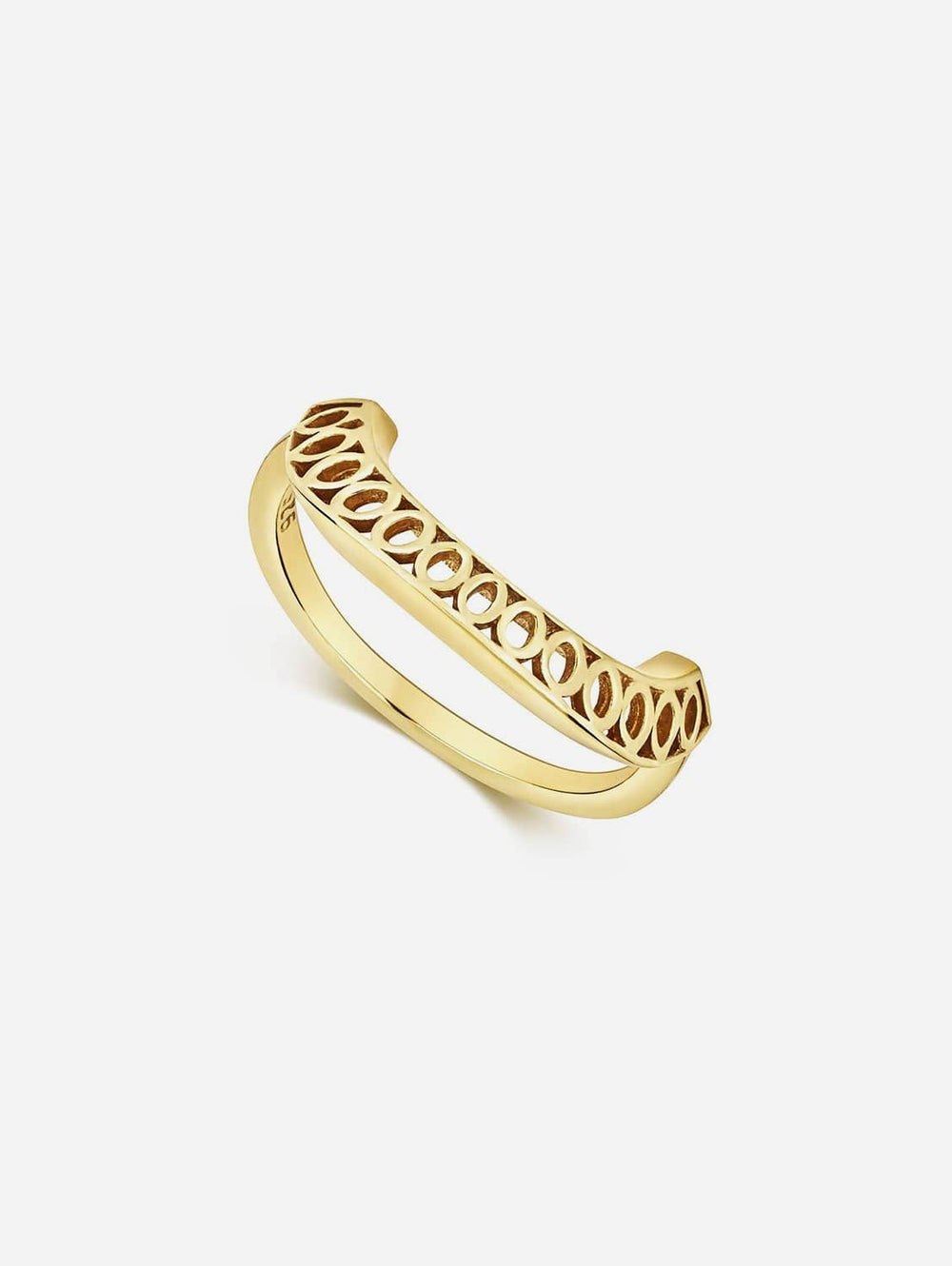Seville 925 Sterling Silver Crescent Ring | 24ct Gold Plated