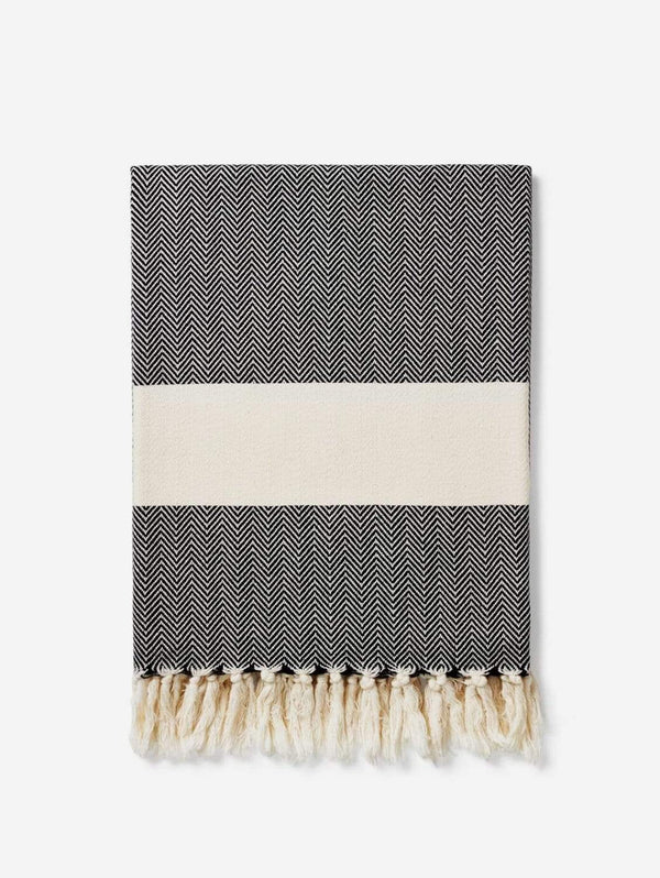 Lüks Linen Ferah Herringbone Cotton Vegan Blanket | Multiple Colours