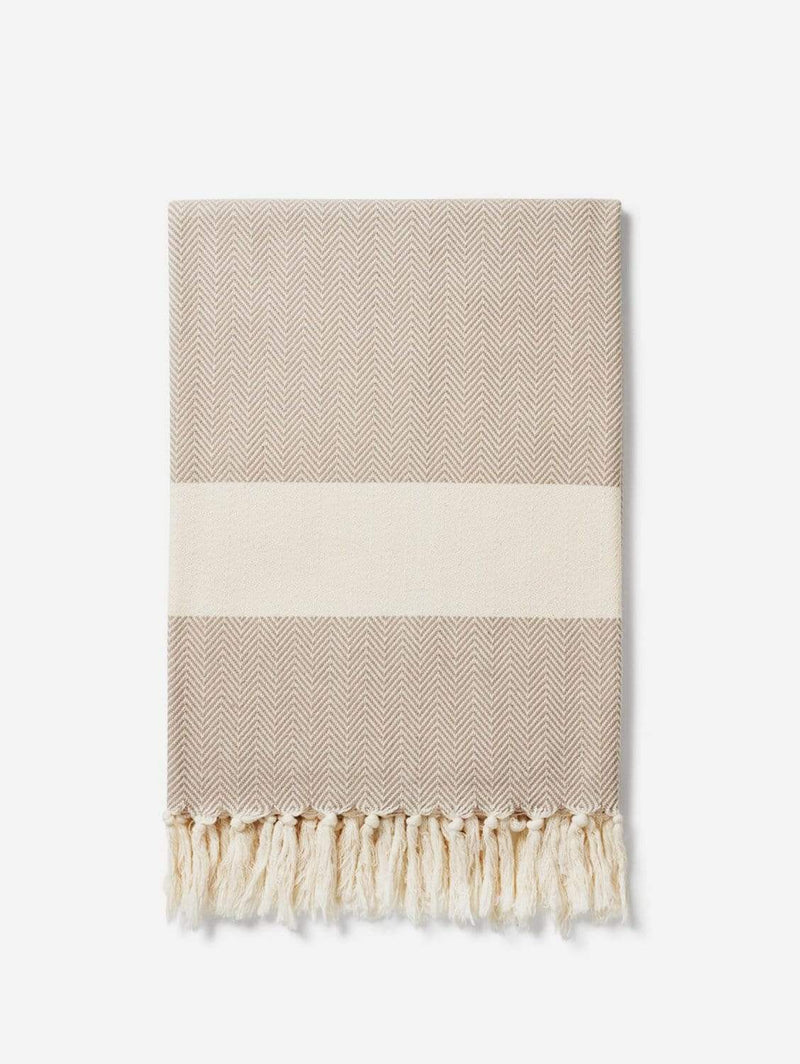 Lüks Linen Ferah Herringbone Cotton Vegan Blanket | Multiple Colours