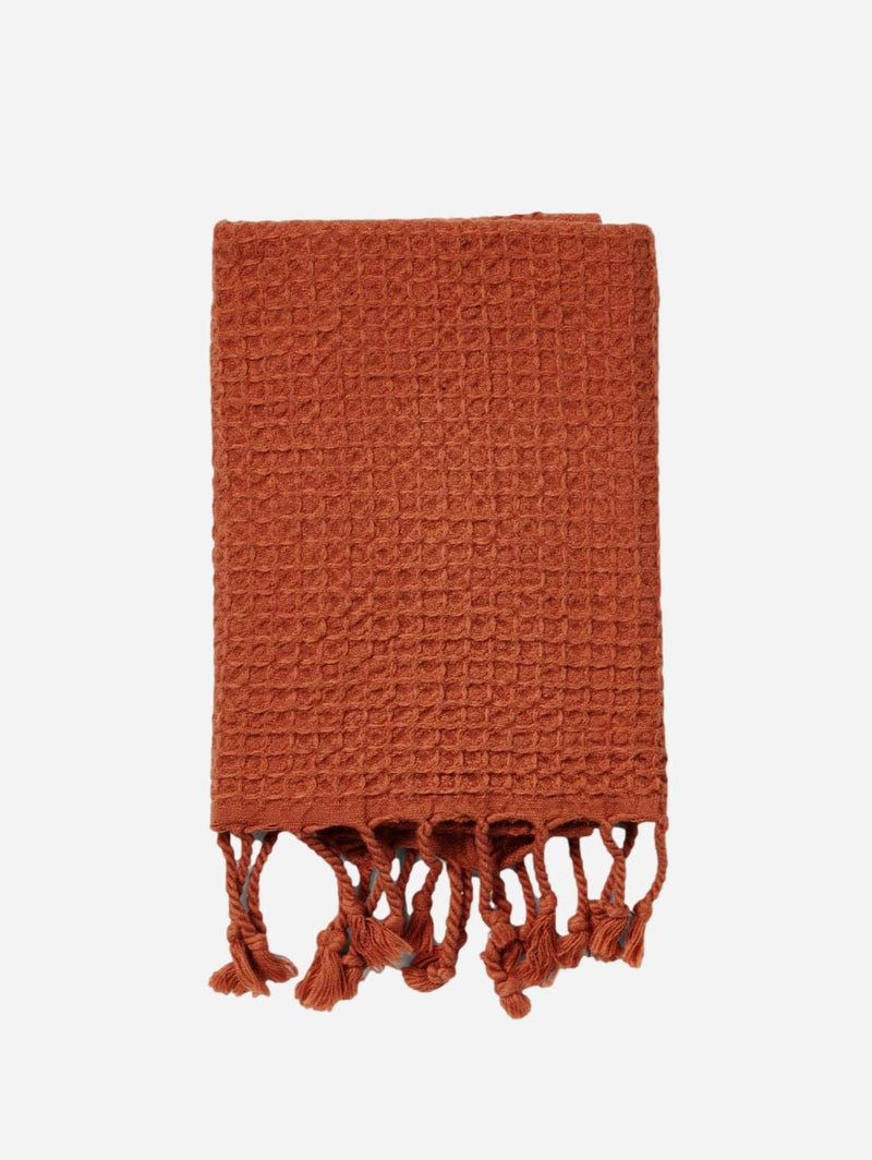Lüks Linen Rulo Waffle Weave Cotton Hand & Tea Towel | Tan Tan
