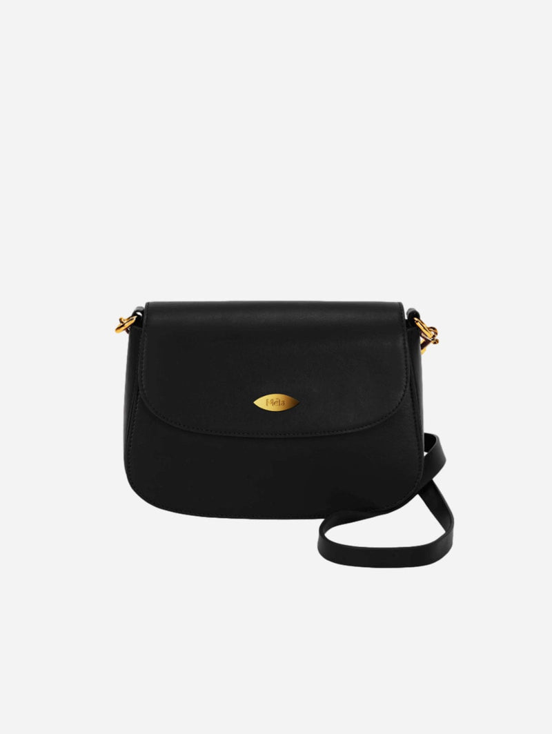 Mela Celim Apple Leather Vegan Crossbody Bag | Black Black
