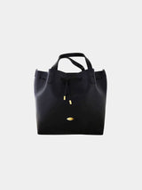 Immaculate Vegan - Mela Farah Apple Leather Vegan Bucket Bag | Black Black
