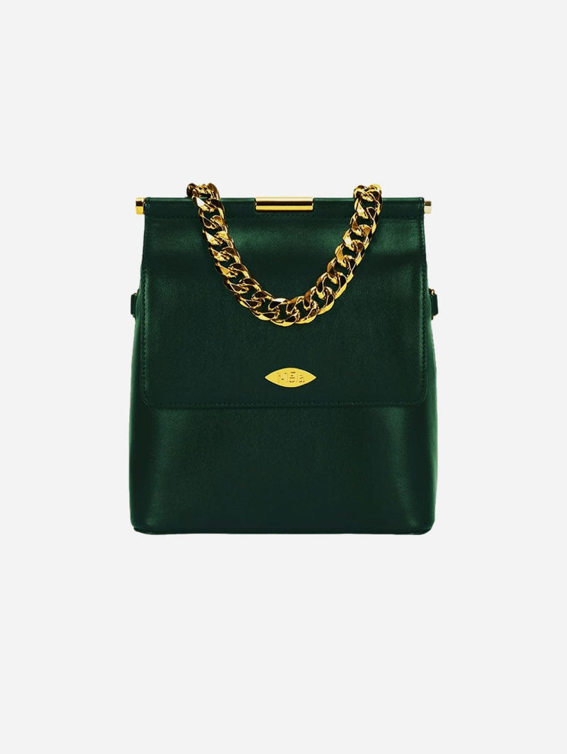 Mela Mona Apple Leather Crossbody Bag | Deep Green Deep Green