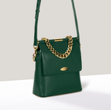 Mela Mona Apple Leather Crossbody Bag | Deep Green Deep Green