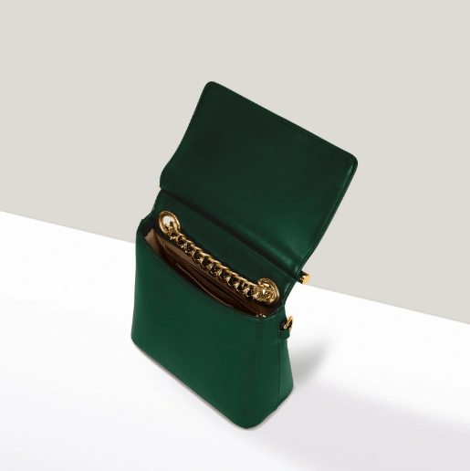 Mela Mona Apple Leather Crossbody Bag | Deep Green Deep Green