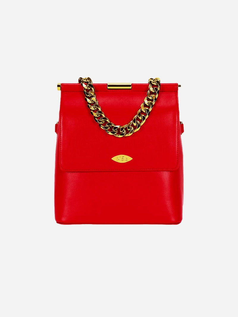 Mela Mona Apple Leather Crossbody Bag |  Lipstick Red Lipstick Red