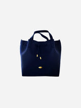 Immaculate Vegan - Mela Farah Apple Leather Vegan Bucket Bag | Navy Navy