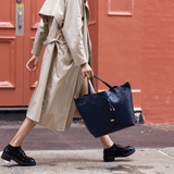 Immaculate Vegan - Mela Farah Apple Leather Vegan Bucket Bag | Navy Navy