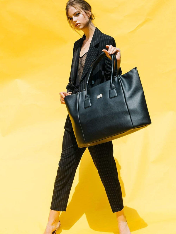Melina Bucher Angel Extra Large Vegan Leather Shopper Bag | Black