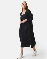 Mila.Vert Knitted Organic Cotton Relief Long Cardigan | Multiple Colours Black / L