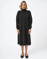 Mila.Vert Knitted Organic Cotton Turtleneck Dress | Multiple Colours Black / S