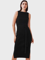 Mila.Vert Knitted Organic Cotton Boat Neck Dress | Multiple Colours Black / XS