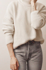 Immaculate Vegan - Mila.Vert Knitted Organic Cotton Rice Cubes Jumper | Multiple Colours Cream / S