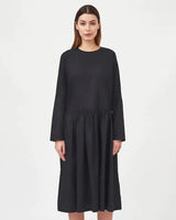 Immaculate Vegan - Mila.Vert Frilled Organic Cotton Sateen Dress | Black