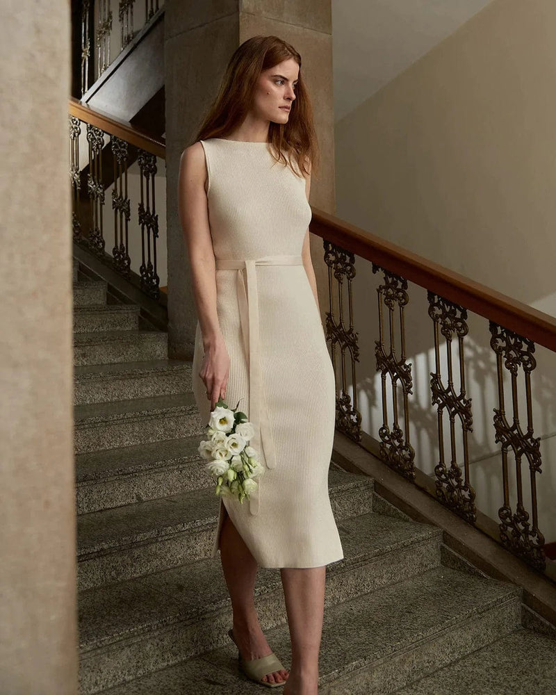 Boat neck cotton sales dress