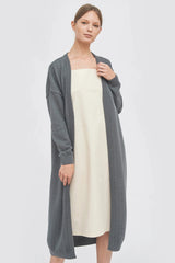 Mila.Vert Knitted Organic Cotton Relief Long Cardigan | Multiple Colours