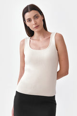 Immaculate Vegan - Mila.Vert Knitted Organic Cotton Scoop Neck Top | Multiple Colours