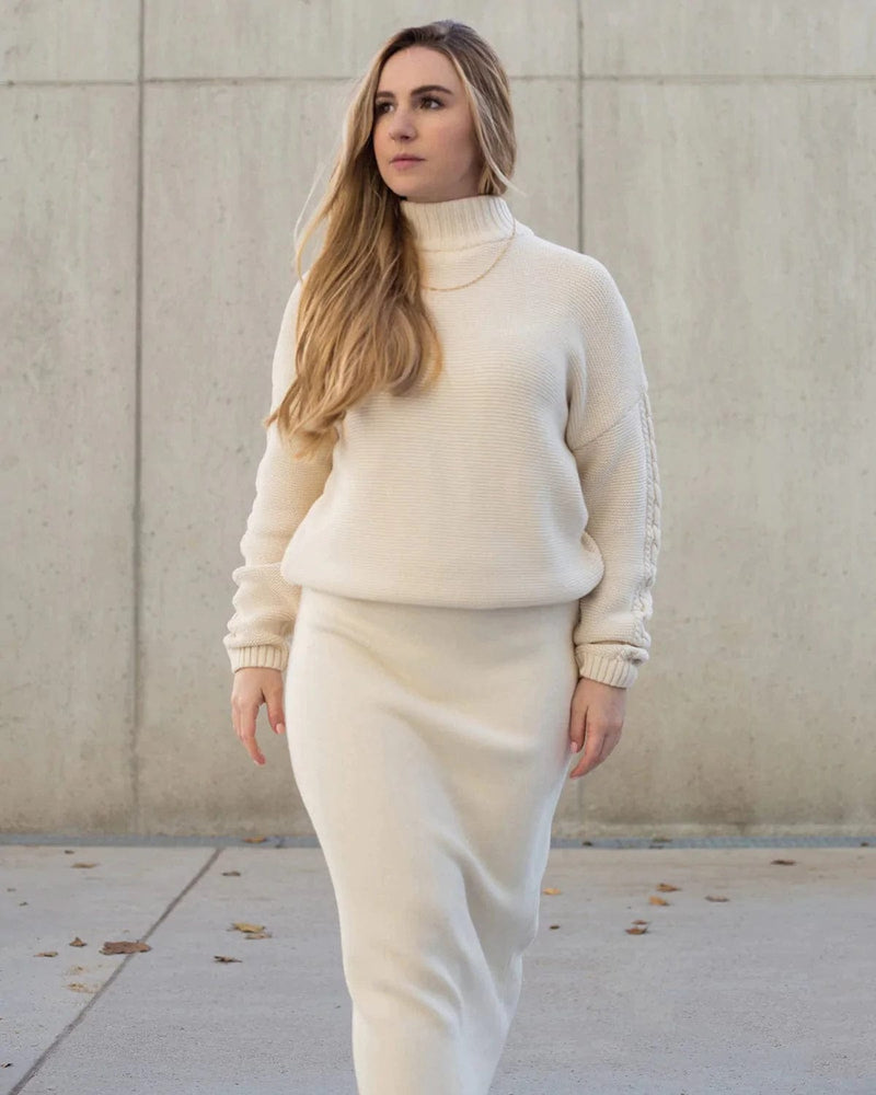Mila.Vert Knitted Organic Cotton Straight Skirt | Multiple Colours