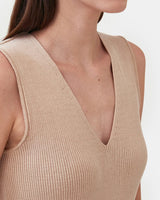 Mila.Vert Knitted Organic Cotton V-neck Dress | Multiple Colours