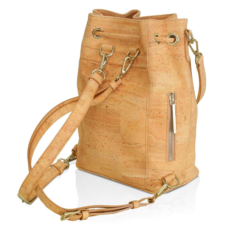 MURMALI Gamma Handcrafted Cork Vegan Bucket Backpack | Natural