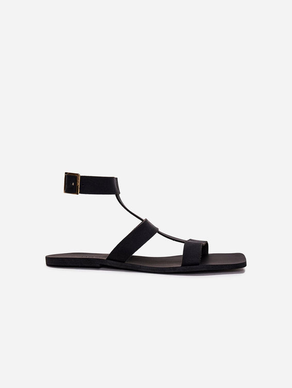 Nae Isia Black Vegan Roman Gladiator Sandals
