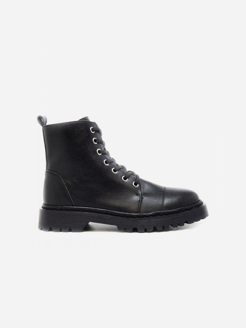 NAE Vegan Shoes Harley - Black lace-up boot 36
