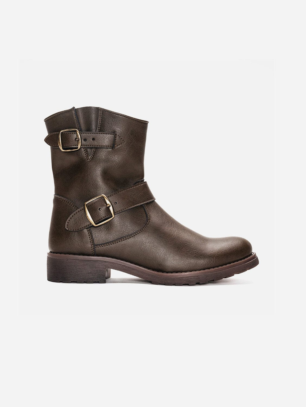 NAE Vegan Shoes Odet Vegan Leather Biker Boots Green