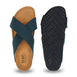 Immaculate Vegan - NAE Vegan Shoes Bali Green flat criss-cross backless sandals (