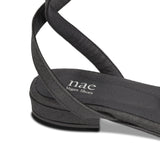 Immaculate Vegan - NAE Vegan Shoes Basil Black Vegan Sandals with ankle straps