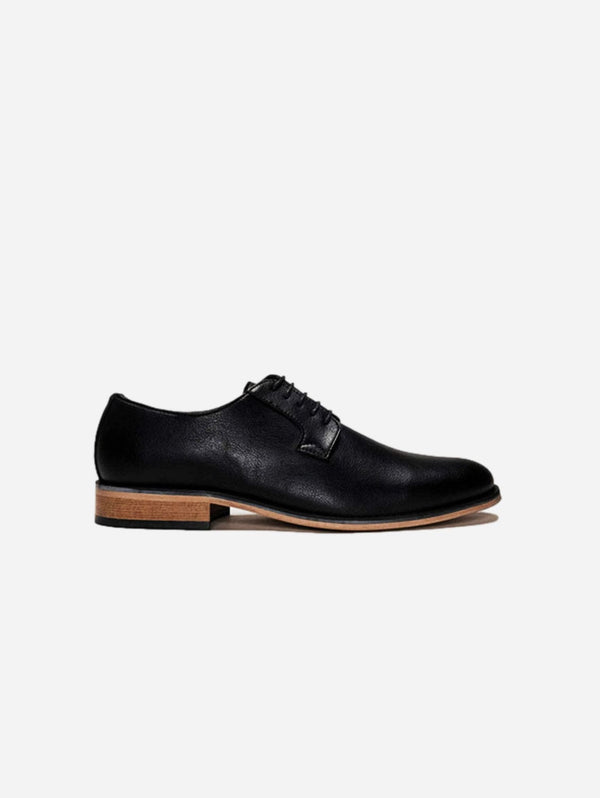 NAE Vegan Shoes Jake Men's Vegan Leather Blucher Shoes | Black Black / UK11 / EU46 /US12