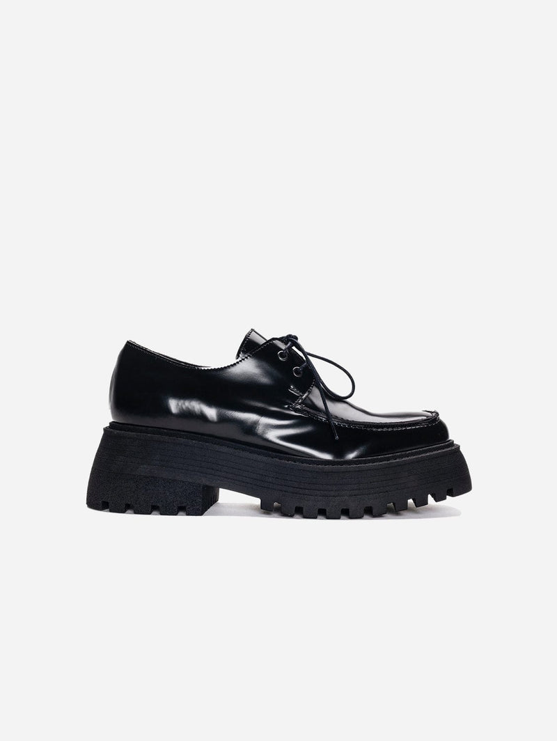 NAE Vegan Shoes Winni Vegan Leather Chunky Platform Shoes | Black Black / UK7.5 / EU41 / US9.5