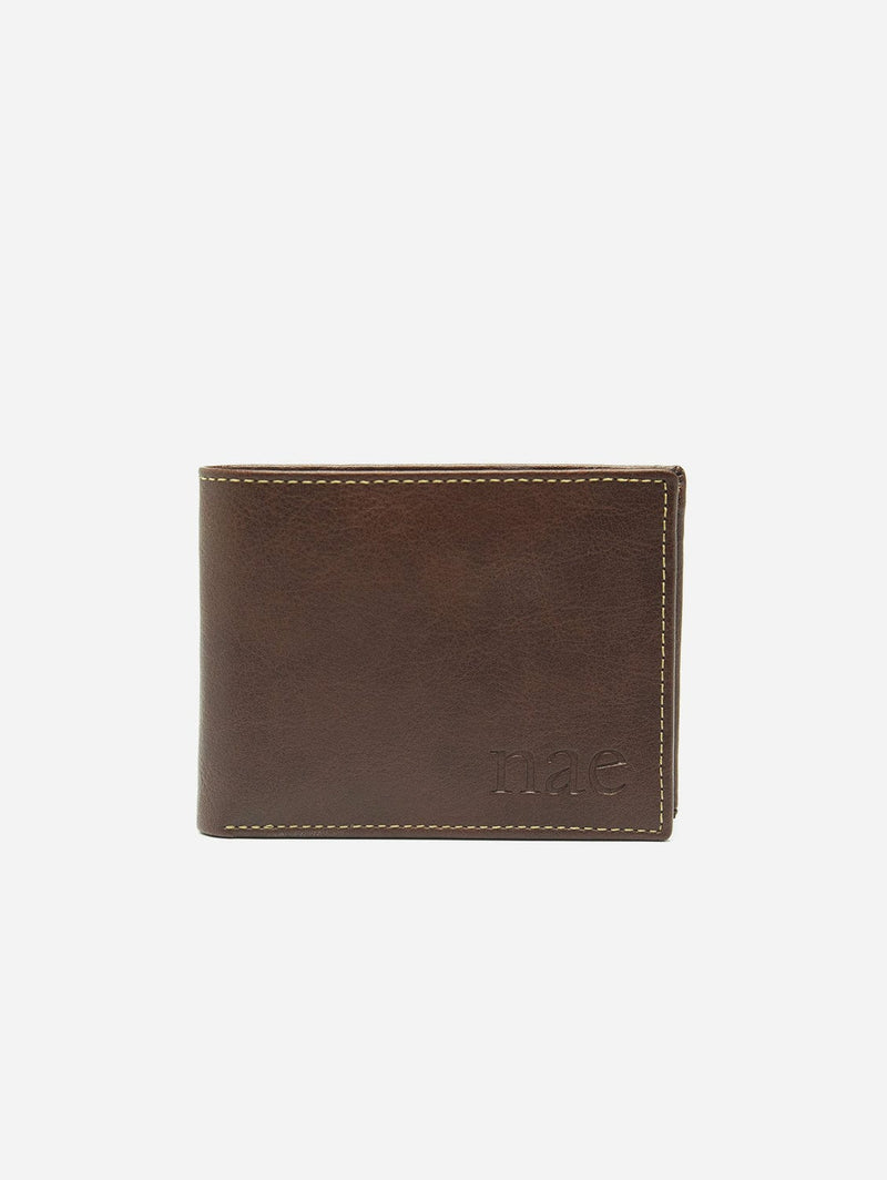 NAE Vegan Shoes Lyon - Brown wallet with a coin pocket Brown
