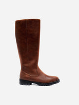 Immaculate Vegan - NAE Vegan Shoes Lou Vegan Leather Knee High Flat Boots | Brown Brown / UK5 / EU38 / US7