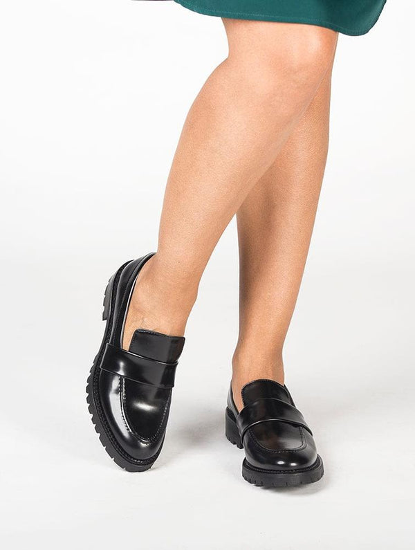 NAE Vegan Shoes Elena Black vegan loafer chunky sole