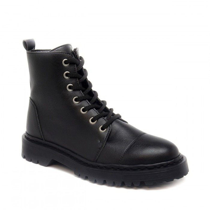 NAE Vegan Shoes Harley - Black lace-up boot