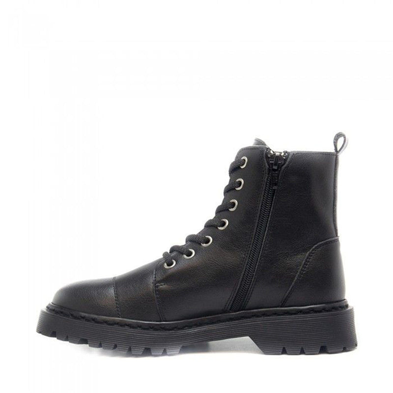 NAE Vegan Shoes Harley - Black lace-up boot