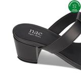 Immaculate Vegan - NAE Vegan Shoes Iris Black Vegan high-heeled Sandals