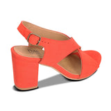 Immaculate Vegan - NAE Vegan Shoes Jasmin Red Vegan heel Sandals with a buckle
