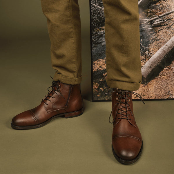NAE Vegan Shoes Lore Brown vegan derby dressy boots