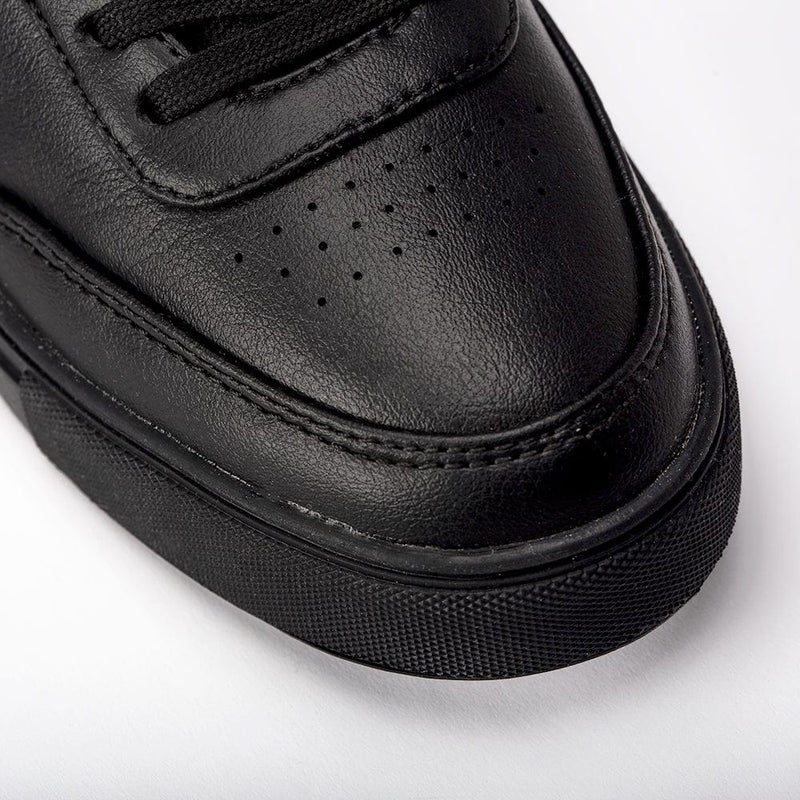 NAE Vegan Shoes Pole Black vegan lace-up basic sneakers