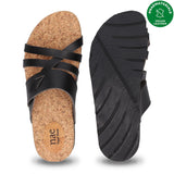 Immaculate Vegan - NAE Vegan Shoes Quince Black Vegan Criss-Cross Sandals