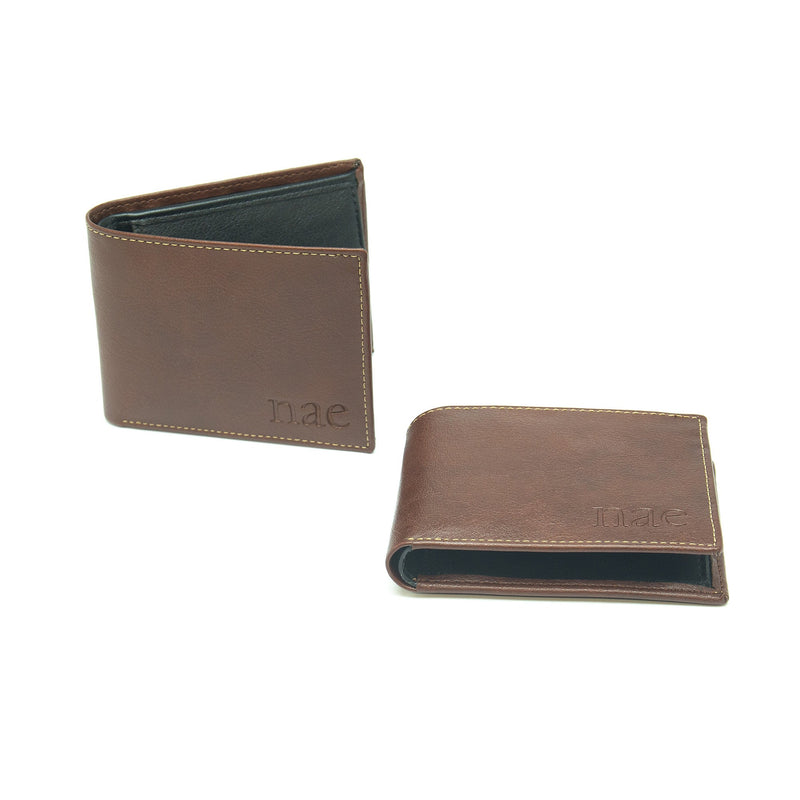 NAE Vegan Shoes Lyon - Brown wallet with a coin pocket Tamanho único