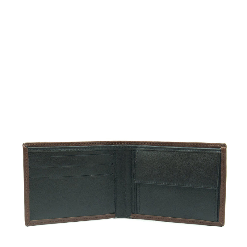 NAE Vegan Shoes Lyon - Brown wallet with a coin pocket Tamanho único
