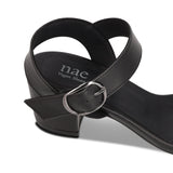 Immaculate Vegan - NAE Vegan Shoes Zinnia Black Vegan heeled Sandals with straps
