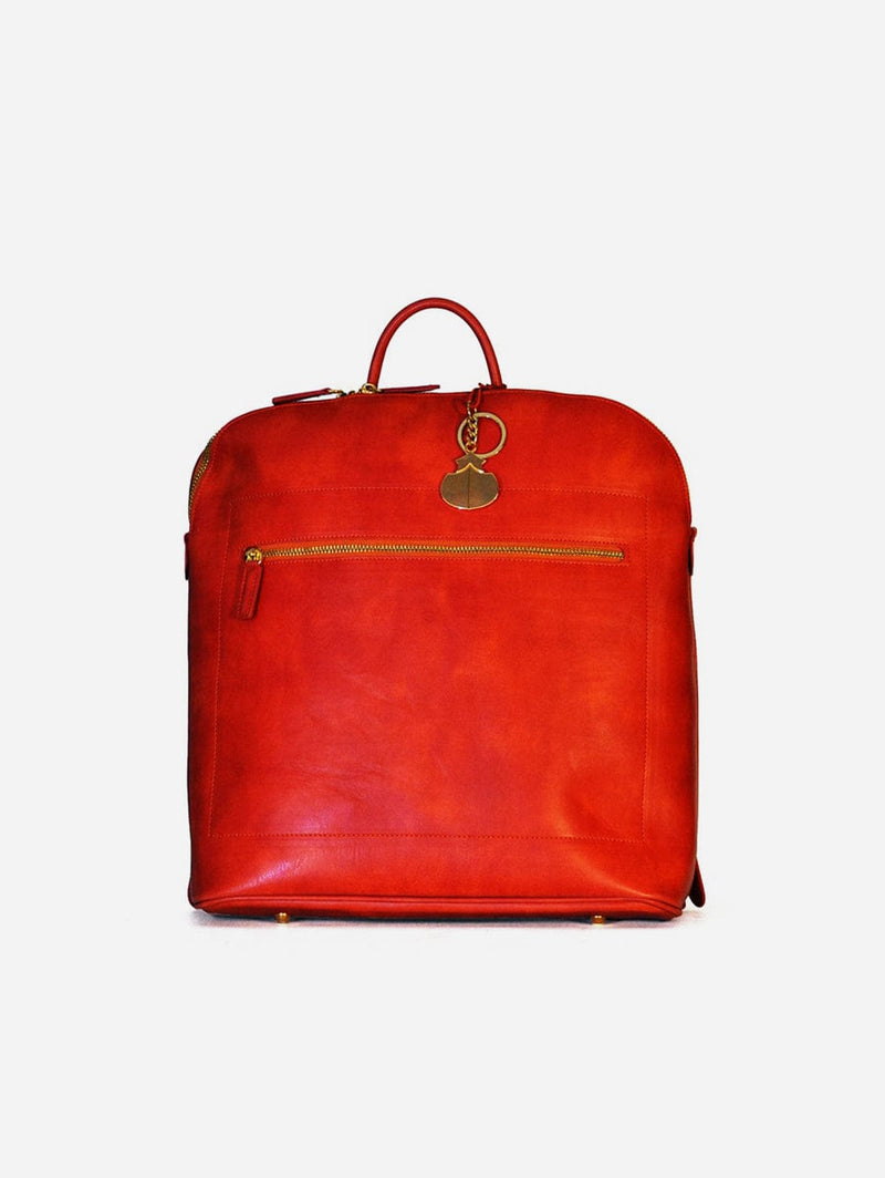 NOAH - Italian Vegan Shoes Bellagio Vegan Leather Backpack | Red Orange