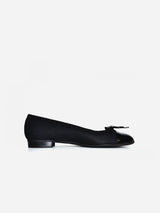 Catherine Vegan Suede Flat | Black